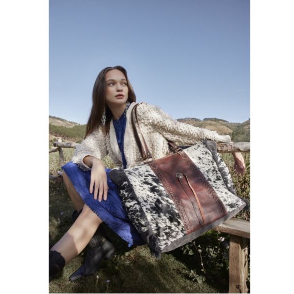 🔥NEW April Release Myra Bag genuine Cowhide Canvas Leather Weekender Travel XL - Picture 2 of 6